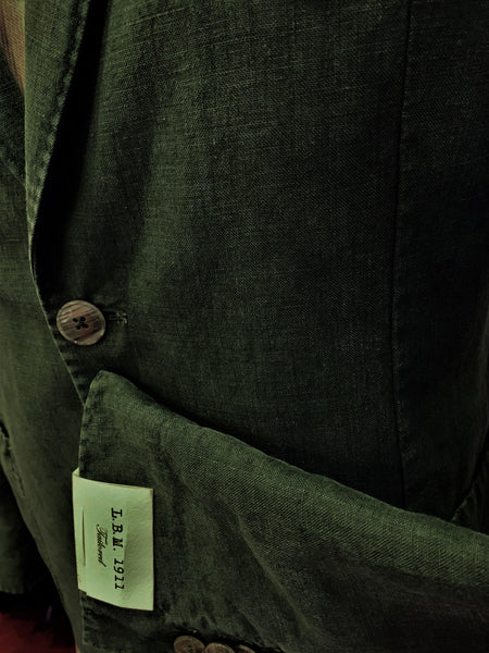 LBM Sport Jacket: Verde Green Slim Fit, with Unlined Body & Soft