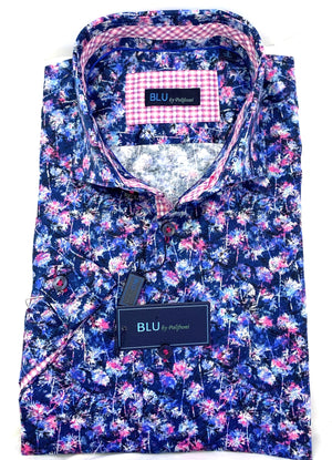 BLU by Polifroni Blue & Purple Floral Sport Shirt – San Marko NY