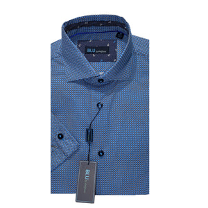 BLU by Polifroni Blue Print Short Sleeve Sport Shirt – San Marko NY