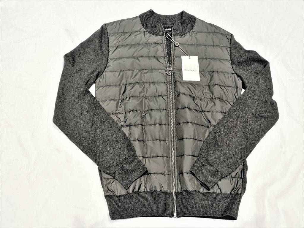 Barbour Gray Knit Sleeve Zipper Front Jacket