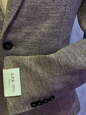 LBM Knit Sport Jacket: Taupe Slim Fit, with Unlined Body & Soft Shoulder