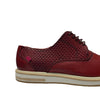 Marc Joseph Red Leather Lace Up Cap Toe Sneaker Shoes