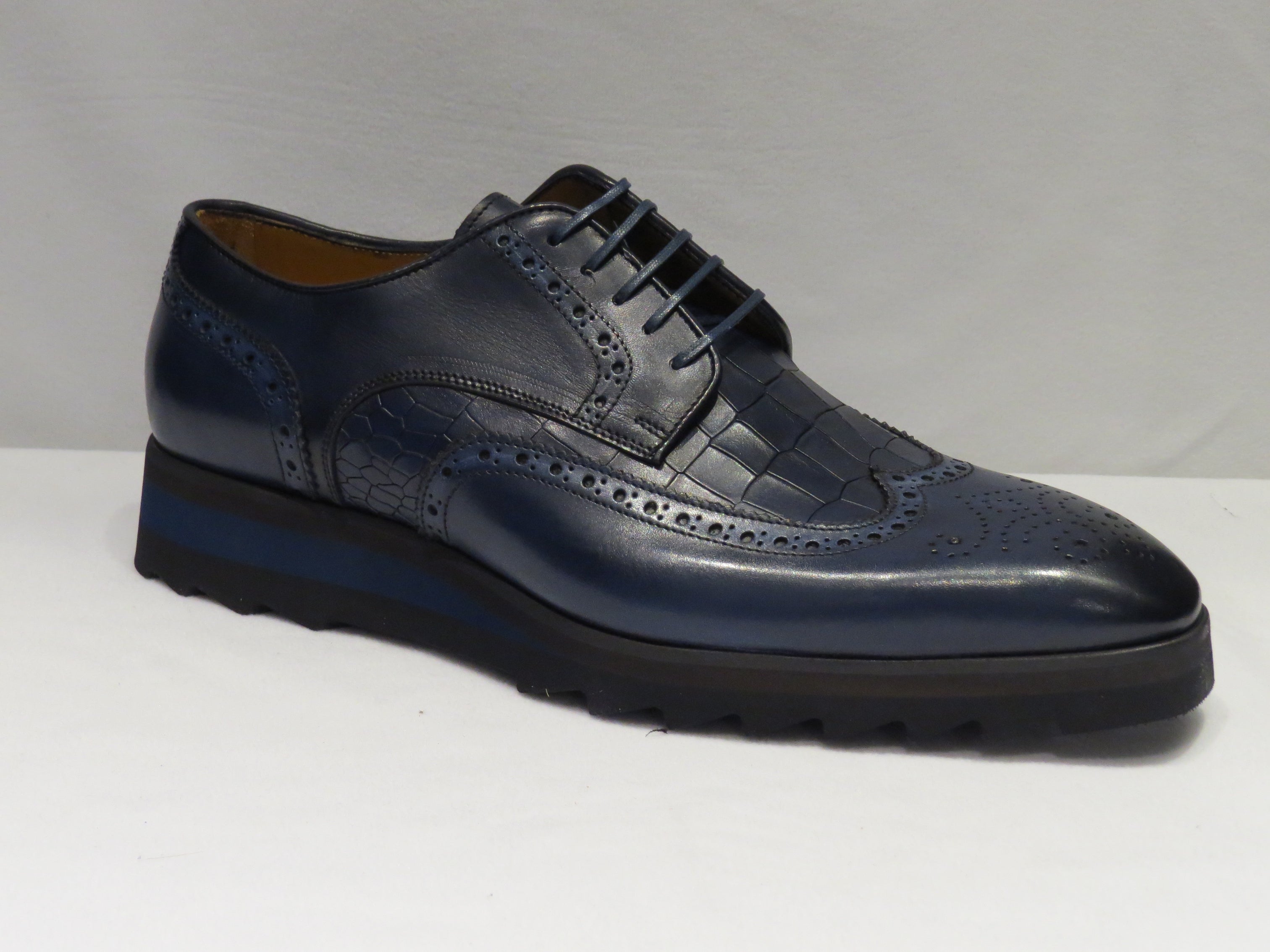 Emilio Franco Blue Suede Slip On Loafer Shoes with Chrome  display picture 1