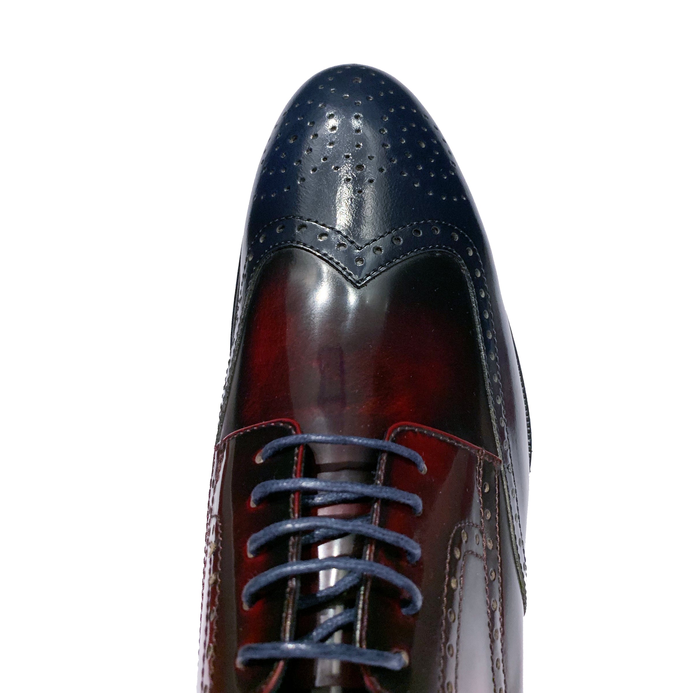 red and blue dress shoes Handmade Men's Two Tone Genuine Blue & Orange Leather Wingtip Shoes Handcrafted Lace Up Formal Leather Shoes For Man Men's Leather Shoes