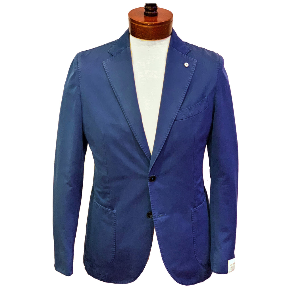 LBM Sport Jacket: Cobalt Blue Slim Fit, Combed Cotton, with Unlined Body & Soft Shoulder